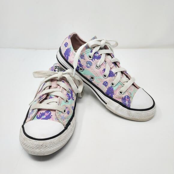Converse Other - Converse Mermaid Pastel Lace Up Sneakers Size 13
